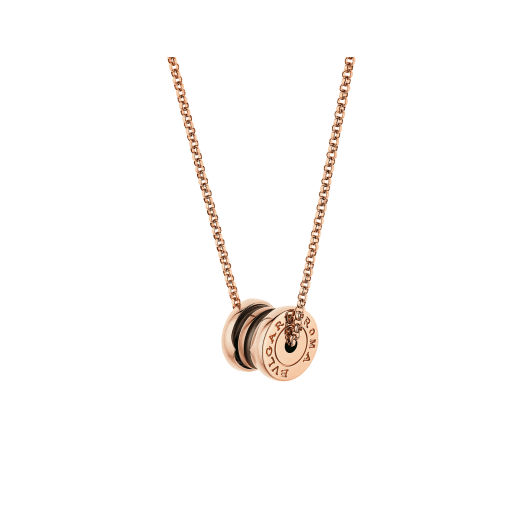 Collana B.zero1 con catena in oro rosa 18 kt e pendente in oro rosa 18 kt e cermet. 358379 image 2