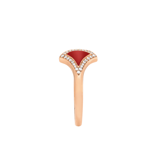 Divas' Dream 18 kt rose gold ring set with carnelian elements and pavé diamonds AN859849 image 3