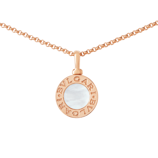 BVLGARI BVLGARI necklace with 18 kt rose gold chain and pendant set with mother-of-pearl elements 350553 image 3