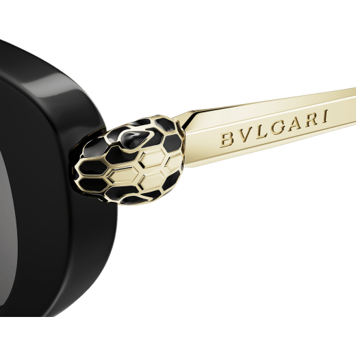 Serpenti Forever oval acetate sunglasses with enamelled snakehead embellishment 904388 image 3