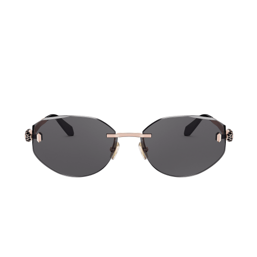 Serpenti Forever oval rimless sunglasses with enamelled snakehead embellishment 904376 image 2