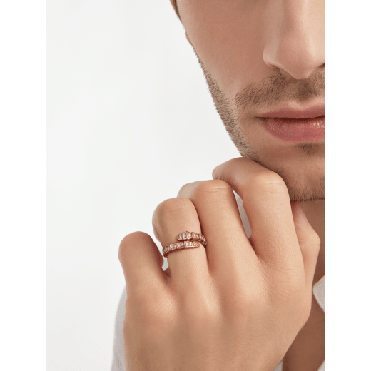 Serpenti Viper Ring aus 18 Karat Roségold mit Diamant-Pavé AN858522 image 4