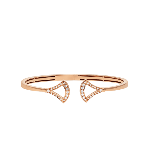 DIVAS' DREAM openwork 18 kt rose gold bracelet set with pavé diamonds. BR858387 image 2