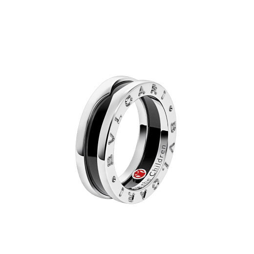 Save the Children 1-Band-Ring aus Sterlingsilber mit schwarzer Keramik AN855770 image 1