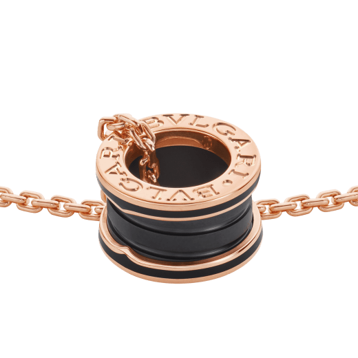 B.zero1 pendant necklace in 18 kt rose gold with matte black ceramic 358050 image 3