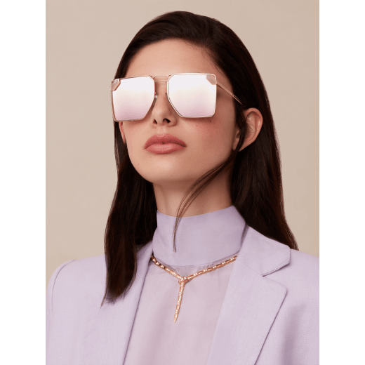 Serpenti “Sunnyscale” oversized square metal sunglasses. 904030 image 3