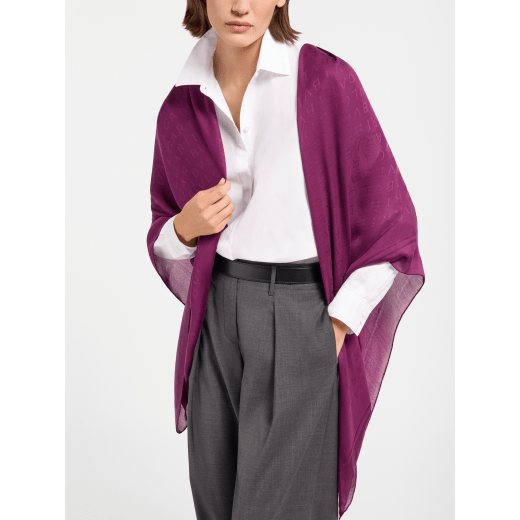 Lettere Maxi Voile scarf in fine black silk. Made of 100% silk. LETTMXVOILE-SQ image 1