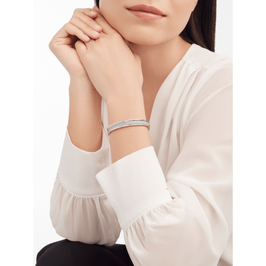 B.zero1 Classic 18 kt white gold bracelet with pavé diamonds BR860179 image 2