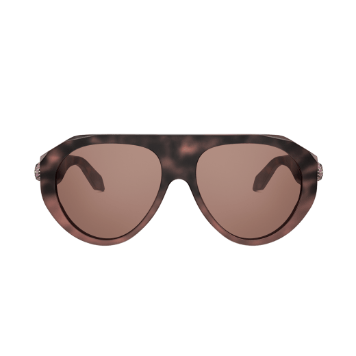 Serpenti Forever pilot acetate sunglasses with enamelled snakehead embellishment 904378 image 2