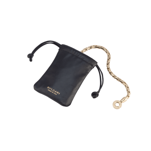 Serpenti Baia small shoulder bag in vivid emerald green Metropolitan calf leather with black nappa leather lining. Captivating snakehead magnetic closure in light gold-plated brass embellished with bright forest emerald green enamel and light gold-plated brass scales, and black onyx eyes; additional zipped top closure. SEA-1274 image 6