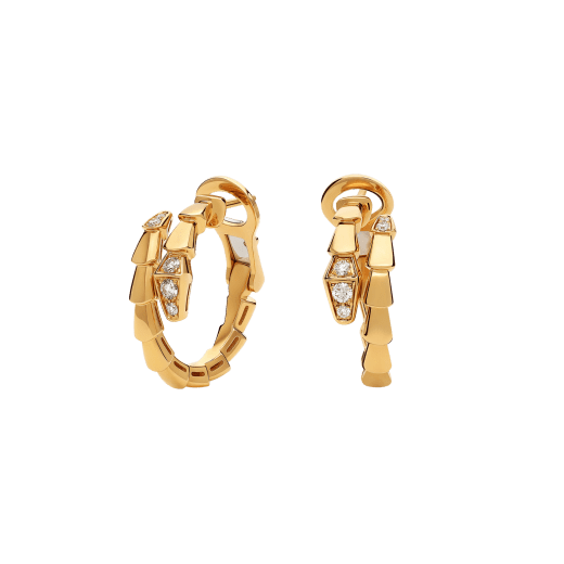 Yellow gold Serpenti Viper Earrings with 0.18 ct Diamonds | Bulgari ...