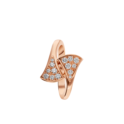 DIVAS' DREAM 18 kt rose gold ring set with pavé diamonds. AN858647 image 2