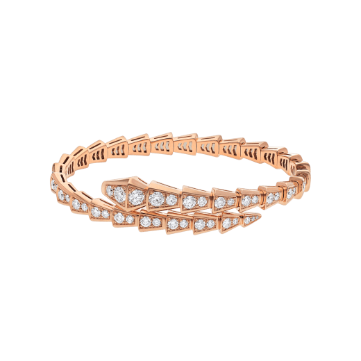 Serpenti Viper one-coil 18 kt rose gold bracelet set with full pavé diamonds BR860191 image 2
