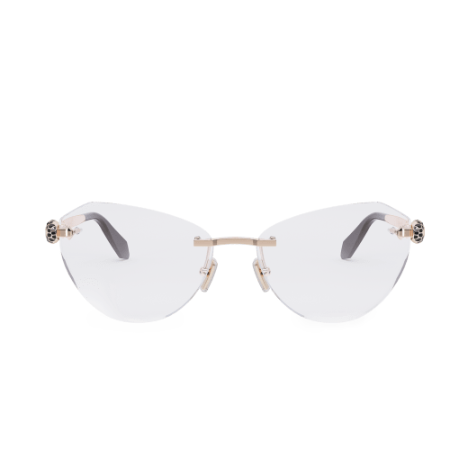Serpenti Forever metal cat-eye glasses with enamelled snakehead embellishment on the temples 904367 image 2
