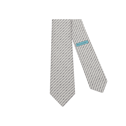 Logo Columna 七褶領帶，採用上等綠松石色薩里昂絲。100% 純絲製作而成。 LOGOCOLUMNA-LT image 1