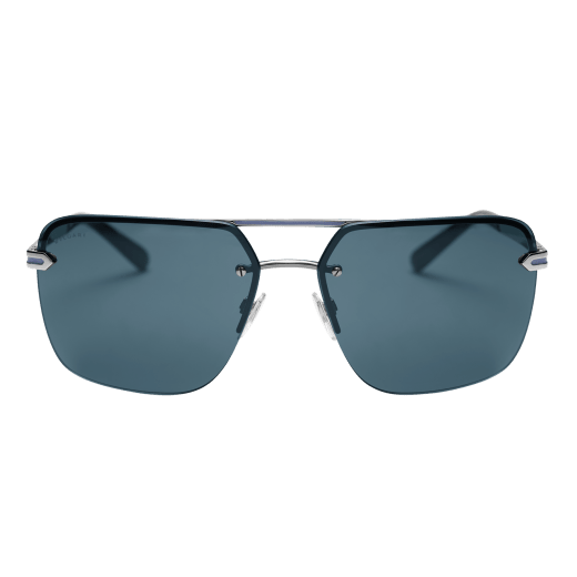 Rechteckige Bvlgari Bvlgari Man Sonnenbrille aus Metall mit Doppelsteg. 904057 image 2