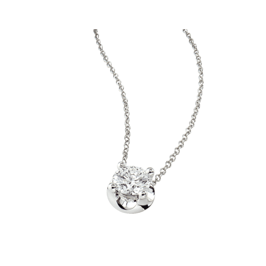 Corona necklace with 18 kt white gold chain and 18 kt white gold pendant set with a round brilliant cut diamond 327527 image 4