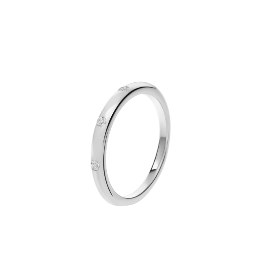 خاتم زواج فيدي من البلاتين، مرصع بثلاثة أحجار ألماس AN857433 image 1