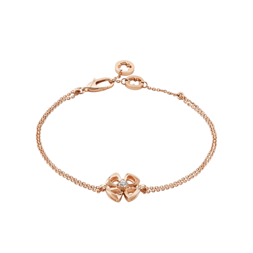 Fiorever 18 kt rose gold bracelet set with a central diamond. BR858441 image 1