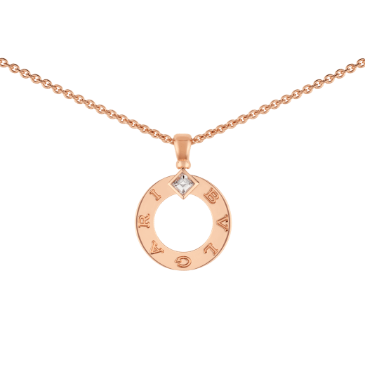 BVLGARI BVLGARI 18 kt rose gold pendant necklace set with a diamond 361077 image 3