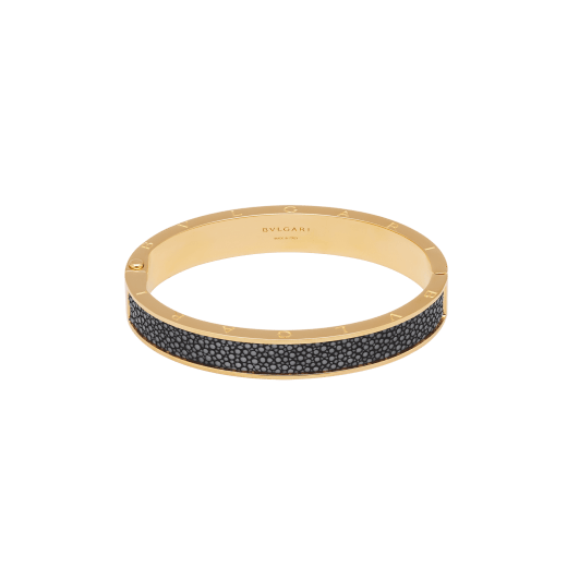 Circular Black Stone Roman Numeral Badge Rhodium Polished Kada Look Bracelet  for Men
