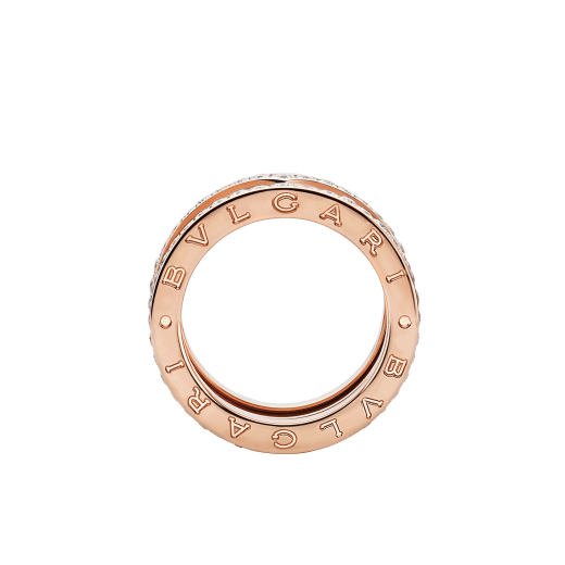 B.zero1 4-Band-Ring aus 18 Karat Roségold, an den Rändern ausgefasst mit Diamant-Pavé. B-zero1-4-bands-AN856293 image 2