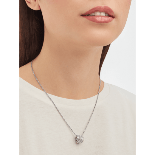 Serpenti Viper pendant necklace in 18 kt white gold set with pavé diamonds 357796 image 1