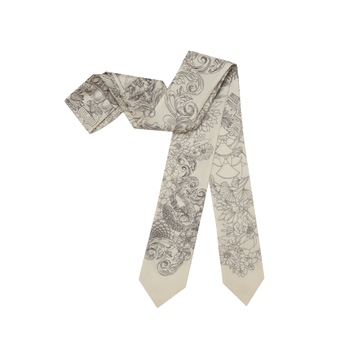 Bvlgari Alchemist soft tie shelley in fine white silk twill. Made of 100% silk. 246265 image 1