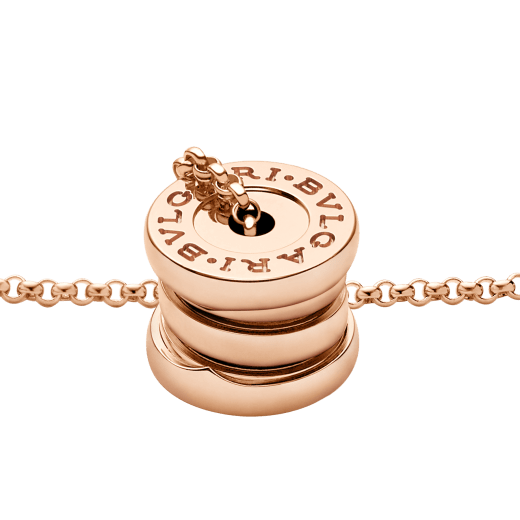 B.zero1 18 kt rose gold necklace with chain and round mini pendant 357255 image 3