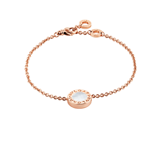 BVLGARI BVLGARI bracelet in 18 kt rose gold set with carnelian and mother-of-pearl round inserts. BR858008 image 3
