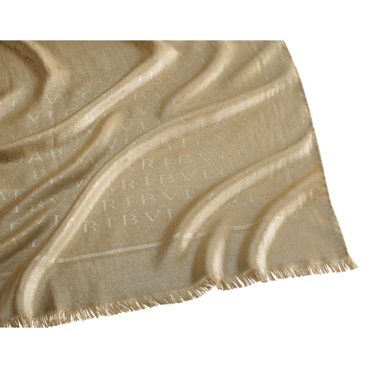 Emerald green "Lettere Maxi Metal" stole in fine silk wool. LETTEREMAXIMETALa image 2