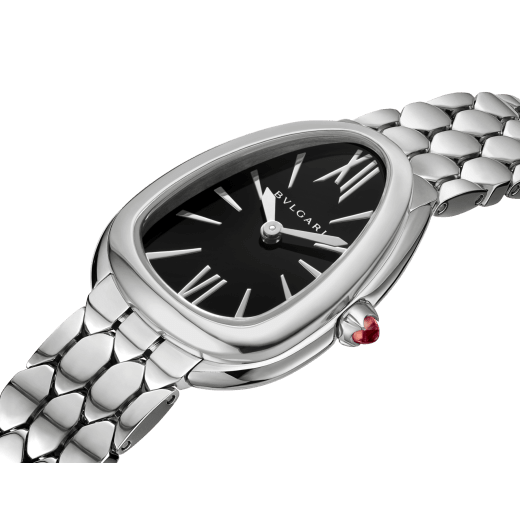 Serpenti Seduttori watch in stainless steel with black lacquered dial. Water-resistant up to 30 metres 103451 image 2