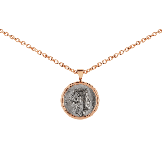 Monete necklace with 18 kt rose gold chain and 18 kt rose gold pendant set with an antique coin 347707 image 3