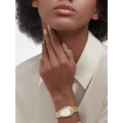 Serpenti Seduttori watch in stainless steel and 18 kt yellow gold with white silver opaline dial. Water-resistant up to 30 metres 103671 image 1