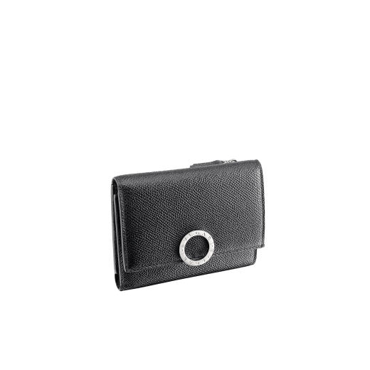 BVLGARI 三つ折り財布 レザー ブラック - 折り財布