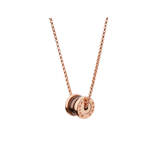 Collana B.zero1 con catena in oro rosa 18 kt e pendente in oro rosa 18 kt e cermet. 358379 image 1