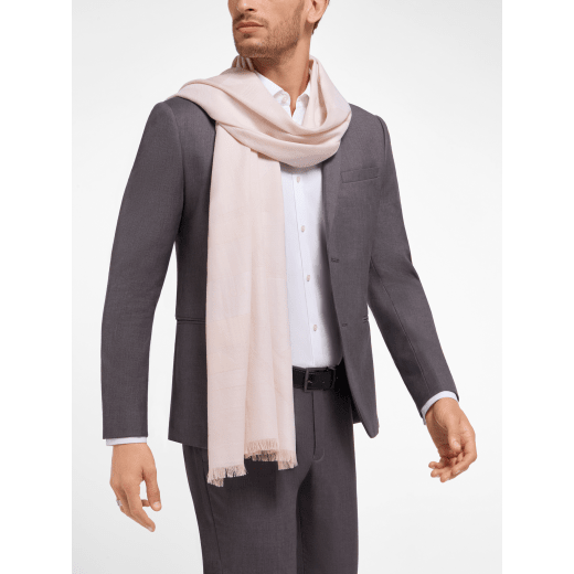 Logo Poly Soft stole in lapis opal cashmere. Made of 100% cashmere. LOGOPOLYSOFT-ST image 1