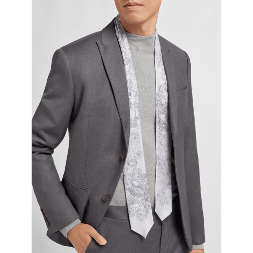 Bvlgari Alchemist soft tie shelley in fine pearl silk twill. Made of 100% silk. 246303 image 1