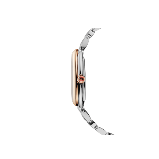 Serpenti Seduttori watch with stainless steel case, stainless steel bracelet, 18 kt rose gold bezel and a white silver opaline dial. 103144 image 3
