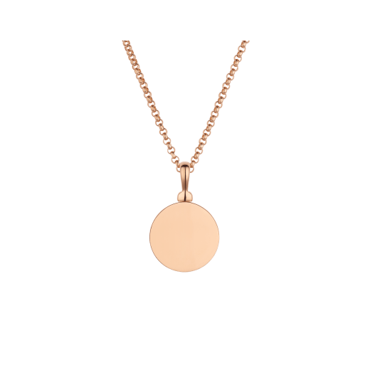 BULGARI BULGARI 18 kt rose gold necklace set with black onyx insert on the pendant and customizable with engraving on the back 359320 image 5