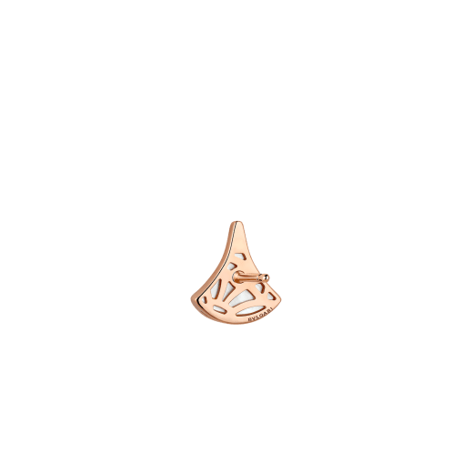 Divas' Dream 18 kt rose gold fan-shaped single stud earring set with mother-of-pearl and pavé diamonds 361992 image 3