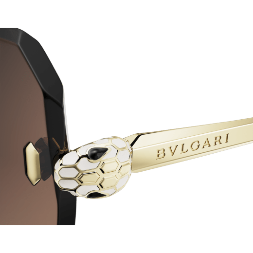 Serpenti Forever square rimless sunglasses with enamelled snakehead embellishment 904386 image 3