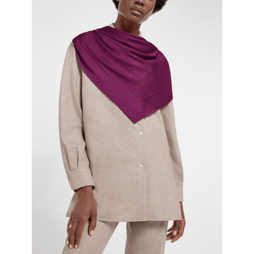 Lettere Maxi Voile scarf in fine black silk. Made of 100% silk. LETTMXVOILE-SQ image 1