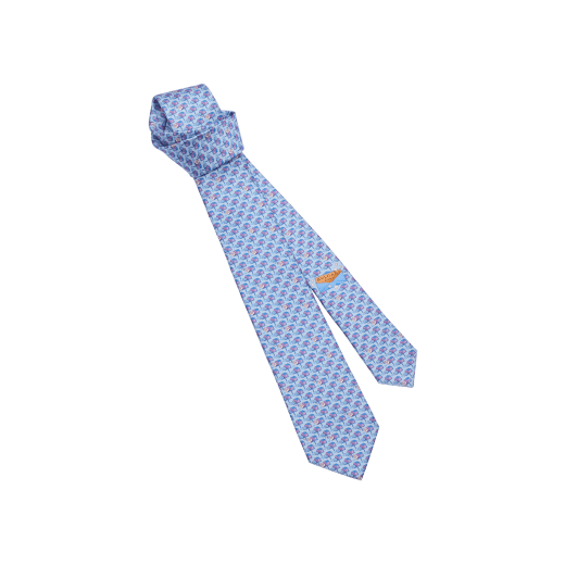 With Love seven-fold tie in fine, printed yellow saglione silk. WITHLOVE image 1
