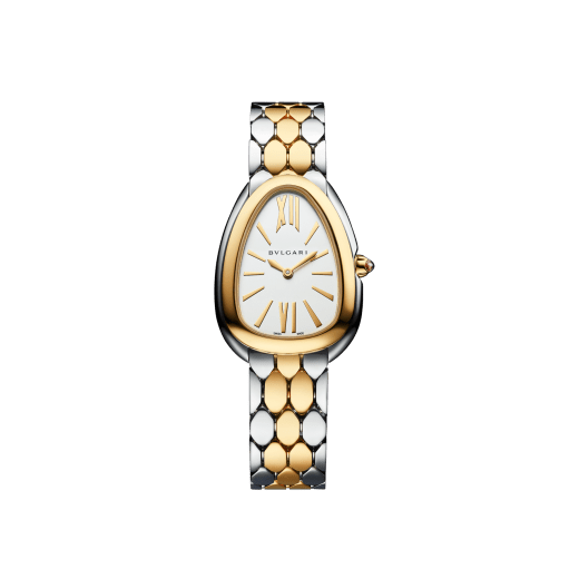 Serpenti Seduttori watch in stainless steel and 18 kt yellow gold with white silver opaline dial. Water-resistant up to 30 metres 103955 image 1