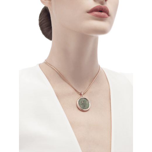 MONETE necklace in 18 kt pink gold with antique bronze coin. 40 cm long (15.75). 354324 image 1