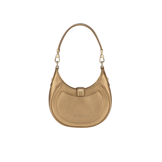 Serpenti Ellipse small crossbody bag in Urban grain and smooth ivory opal calf leather with flamingo quartz pink gros grain lining. Captivating snakehead closure in gold-plated brass embellished with black onyx scales and red enamel eyes. 1204-UCLa image 3