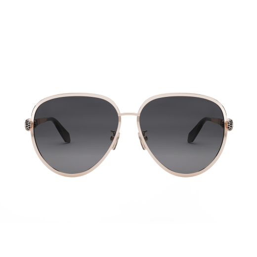 Serpenti Forever pilot metal sunglasses with enamelled snakehead embellishment on the temples 904371 image 2