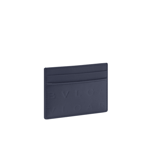 Bvlgari Logo card holder in Ivory Opal white calf leather with hot stamped Infinitum Bvlgari logo pattern BVL-CCHOLDERa image 3