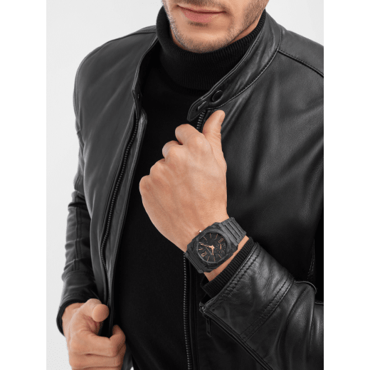 Octo Finissimo CarbonGold Automatic watch in carbon with mechanical manufacture ultra-thin movement, automatic winding, carbon dial, with gold-coloured hands and indexes. Water resistant up to 100 metres 103779 image 1